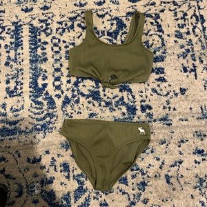 Abercrombie kids ribbed bikini - Size 7/8 in olive